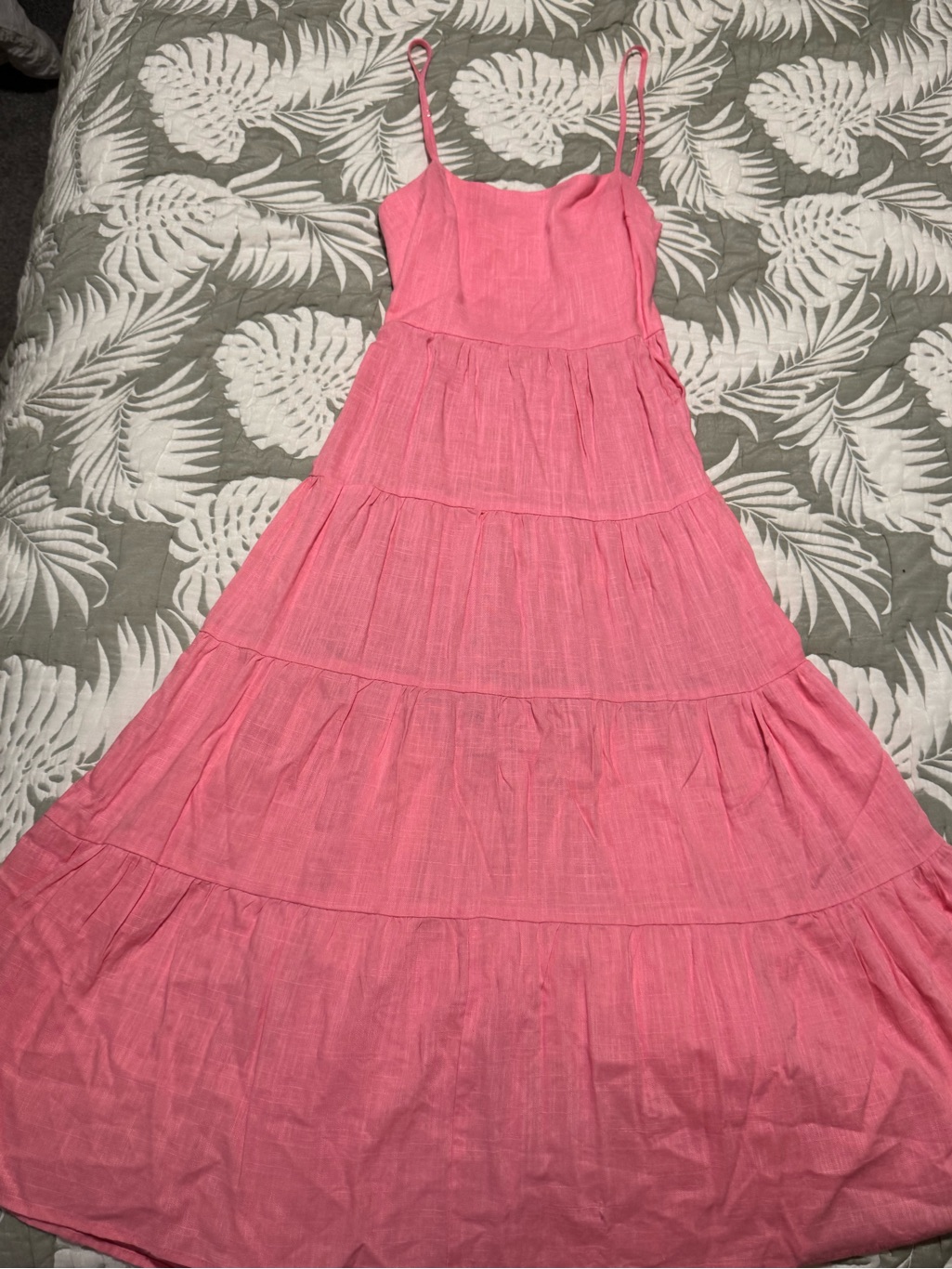 Nwt Pink Tiered Midi Sundress With Open Eyelet Tie Back- Size S — image 6 of 8